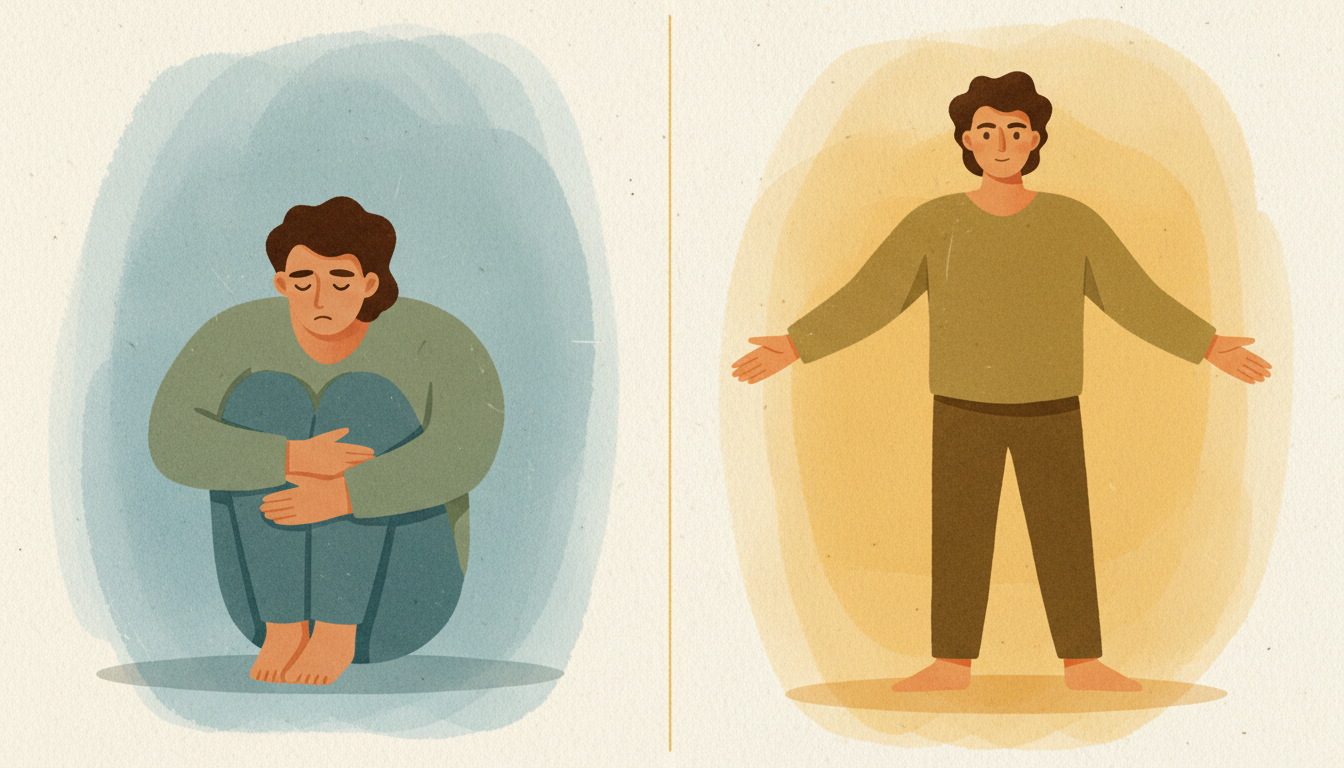 Side-by-side comparison of passive and assertive responses in everyday situations