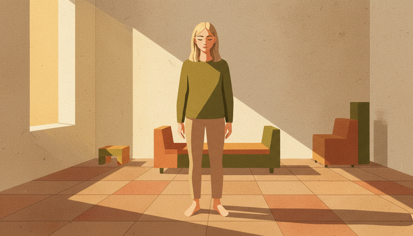 Person standing confidently in a conversation, demonstrating assertiveness techniques in a real situation