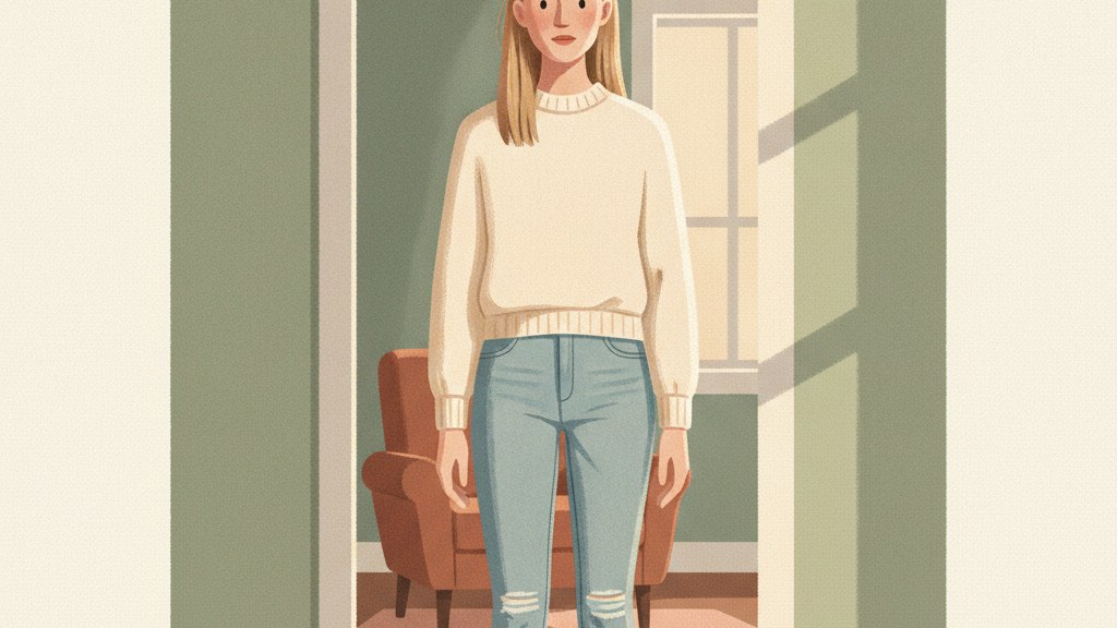 A figure standing calmly with arms relaxed at their sides, neither defensive nor aggressive, illustrating the JADE principle of holding a boundary without explanation
