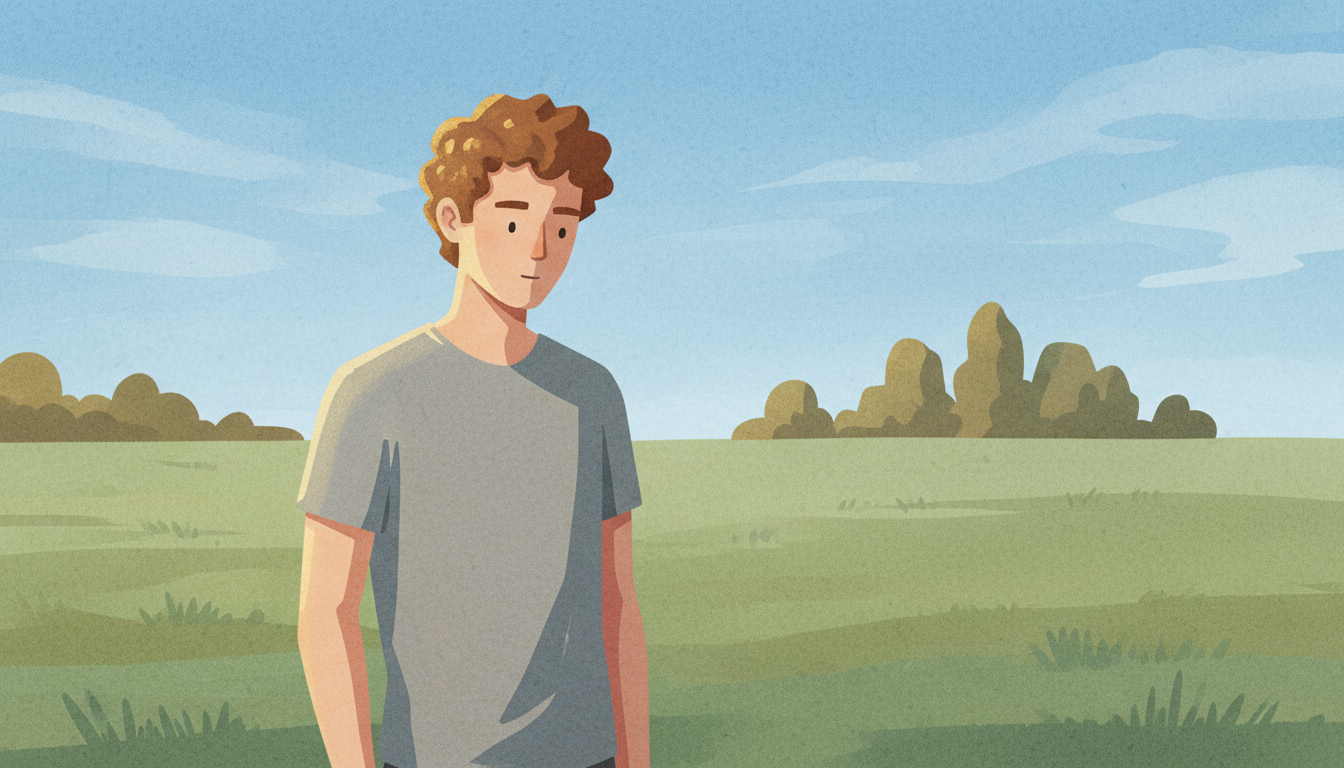 Person standing with clear personal space around them, looking calm and confident