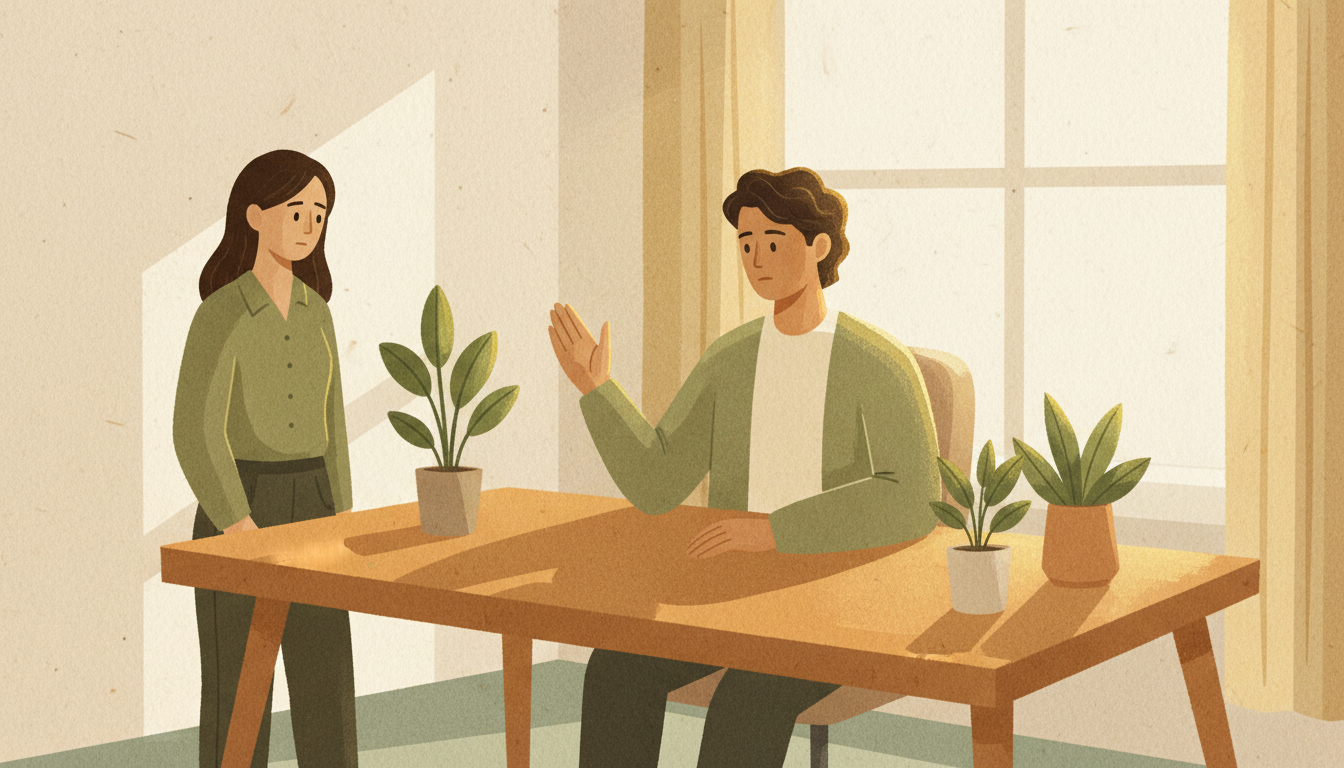 Person writing in a journal with boundary-setting exercises and notes