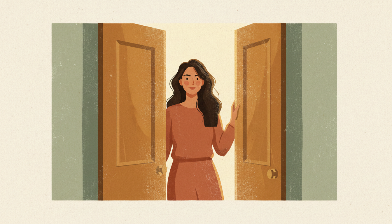 Person confidently declining a request, representing the art of saying no