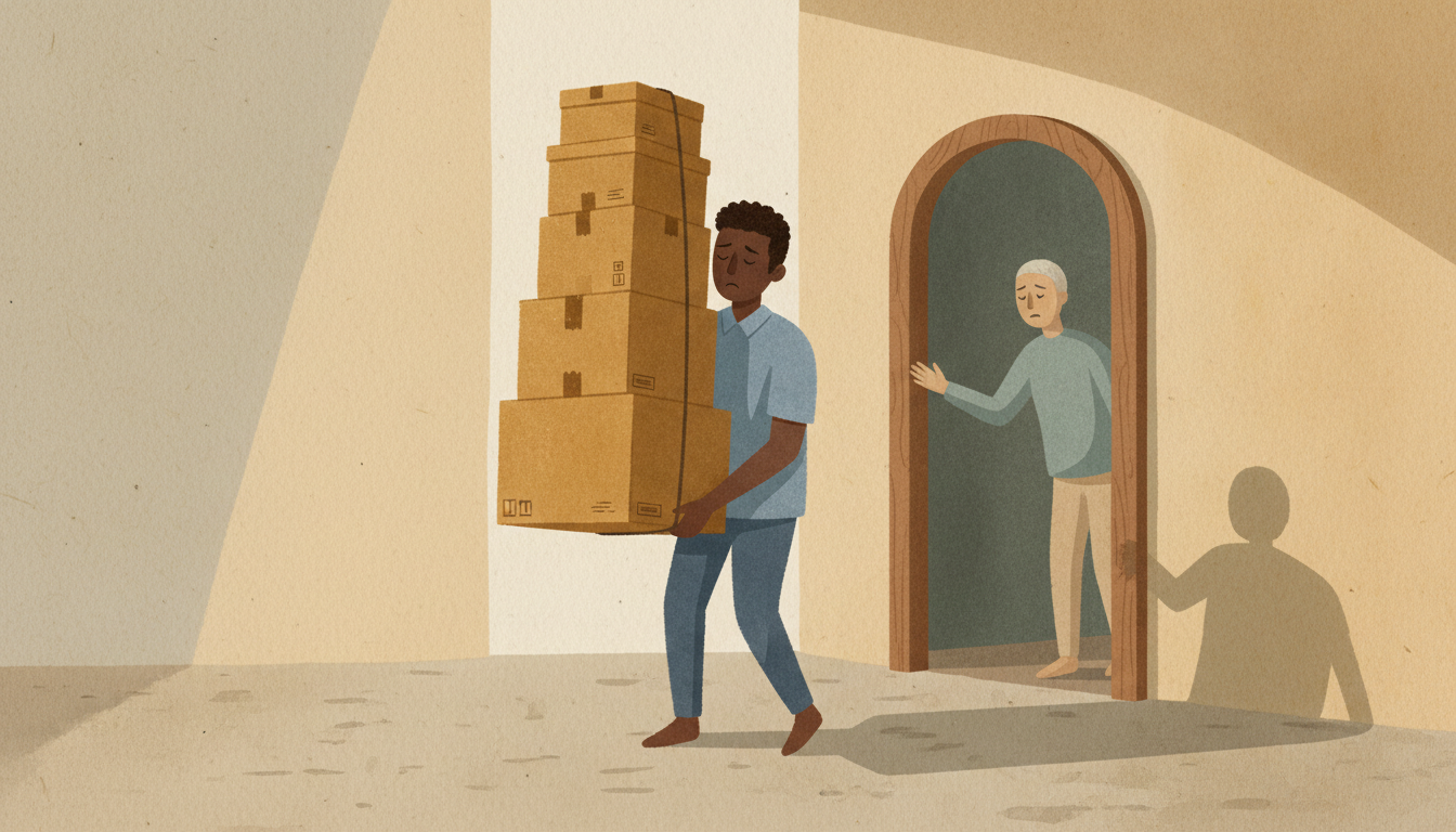 Person being weighed down by guilt while someone manipulates their emotions, representing guilt tripping