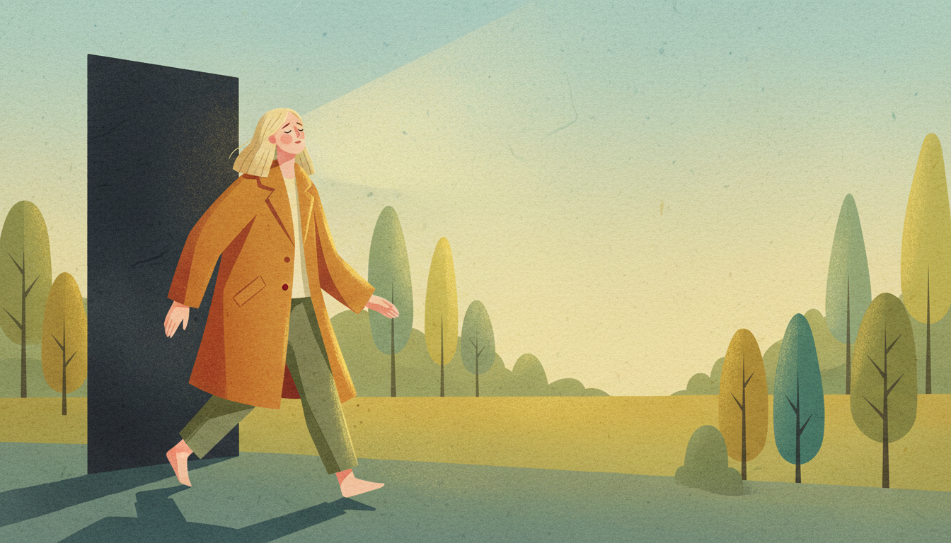 Person stepping back from tangled relationship strings, representing toxic relationship dynamics