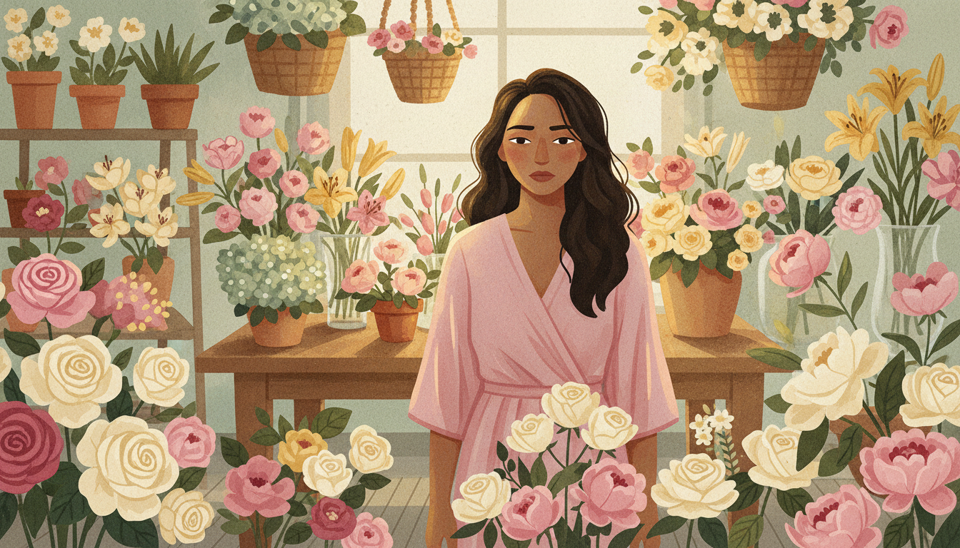 Person overwhelmed by excessive gifts and attention, representing love bombing