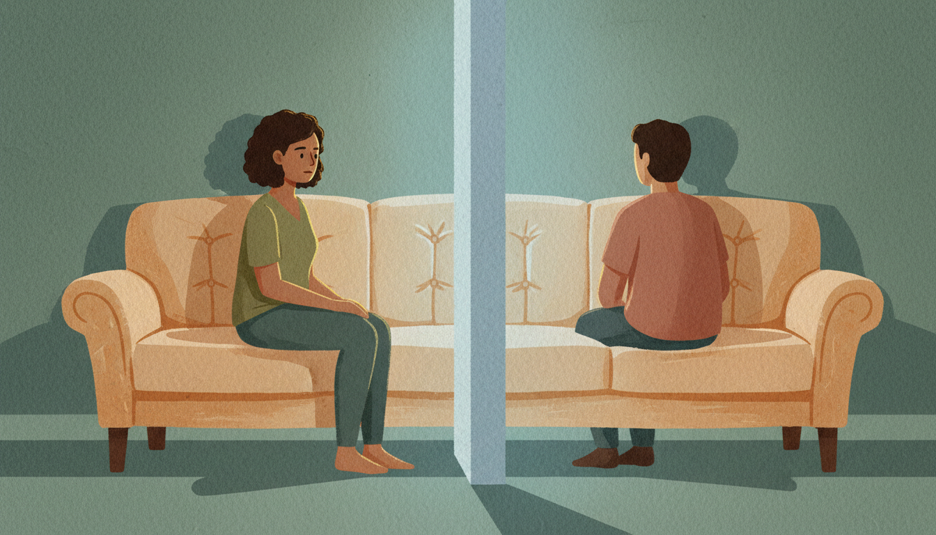 Person facing a wall of silence from their partner, representing stonewalling