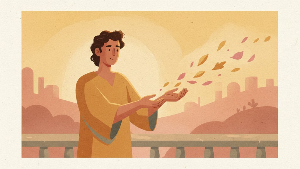 Illustration of someone practicing healthy detachment at home