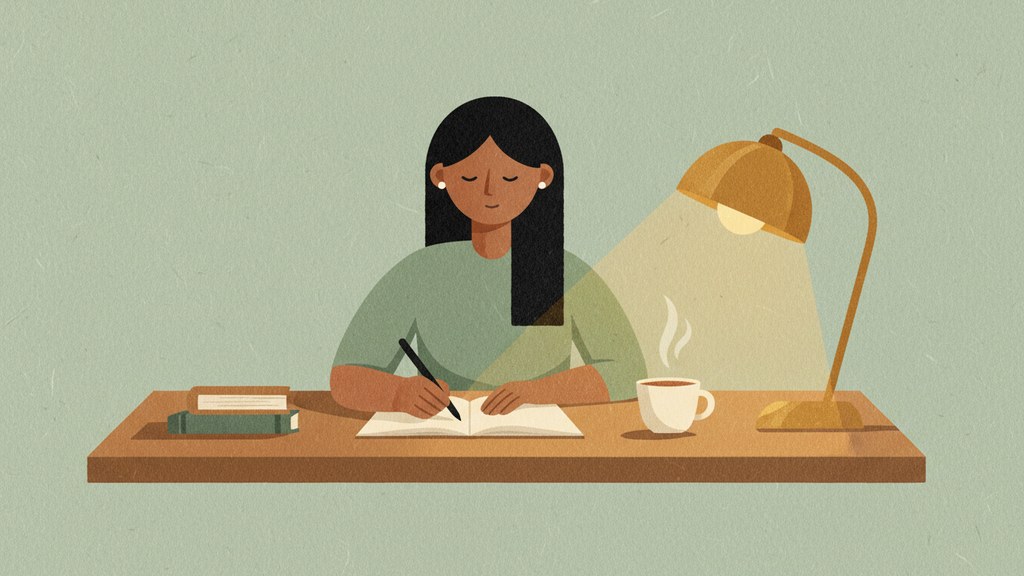 Illustration of a person pausing before responding to a request, representing the practice of intentional choice